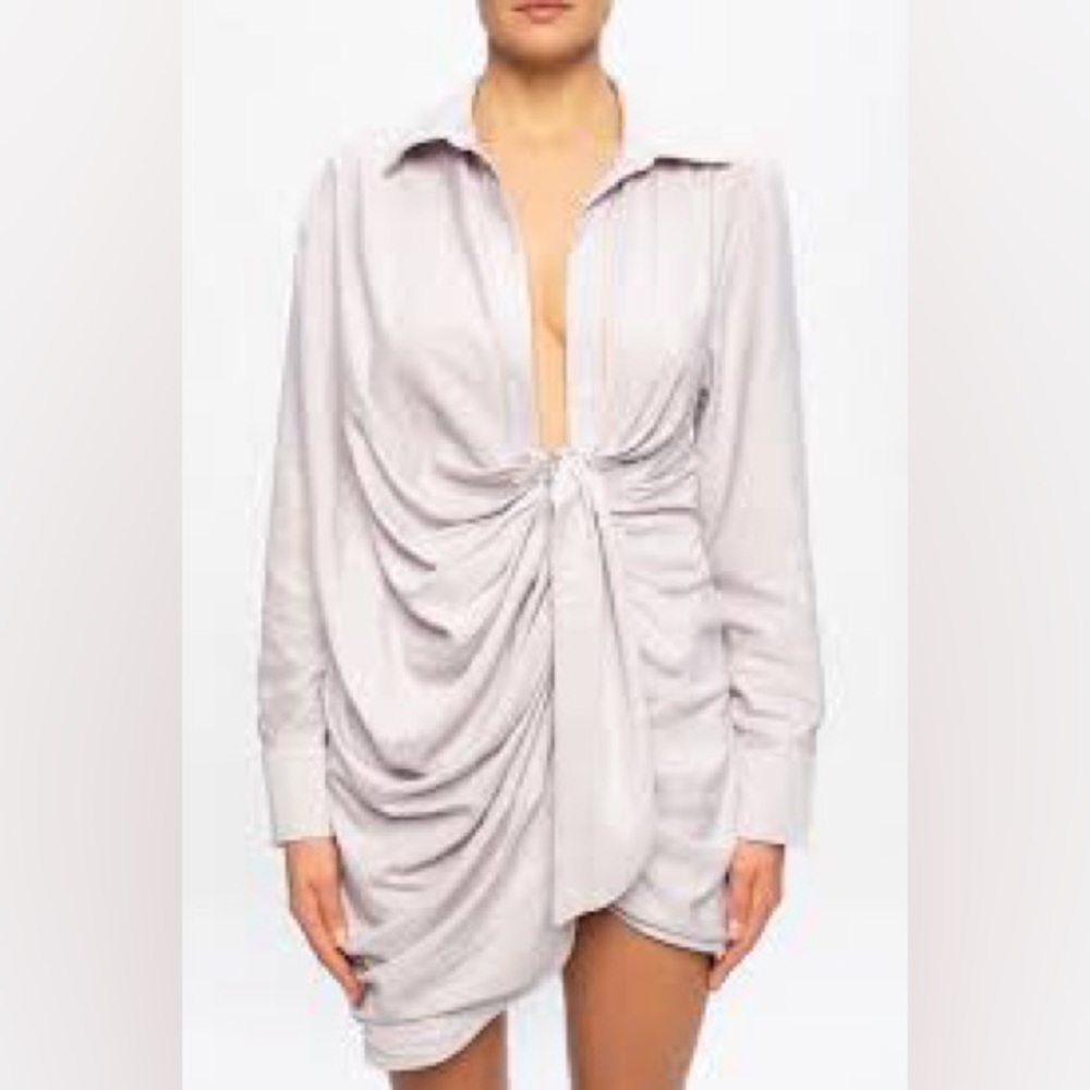 Jacquemus Purple Draped Mini Dress